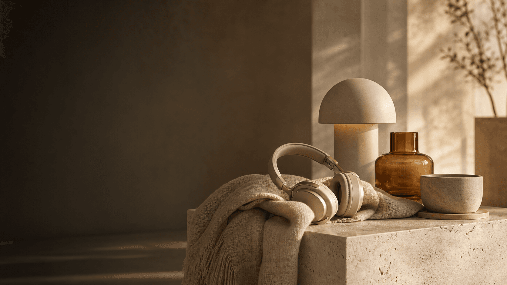 A warm interior with beautifully arranged everyday essentials